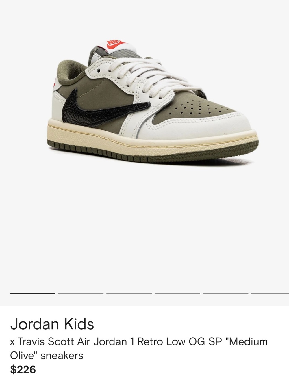 Travis Scott Air Jordan 1 Retro Low OG SP "Medium
Olive" sneakers 3